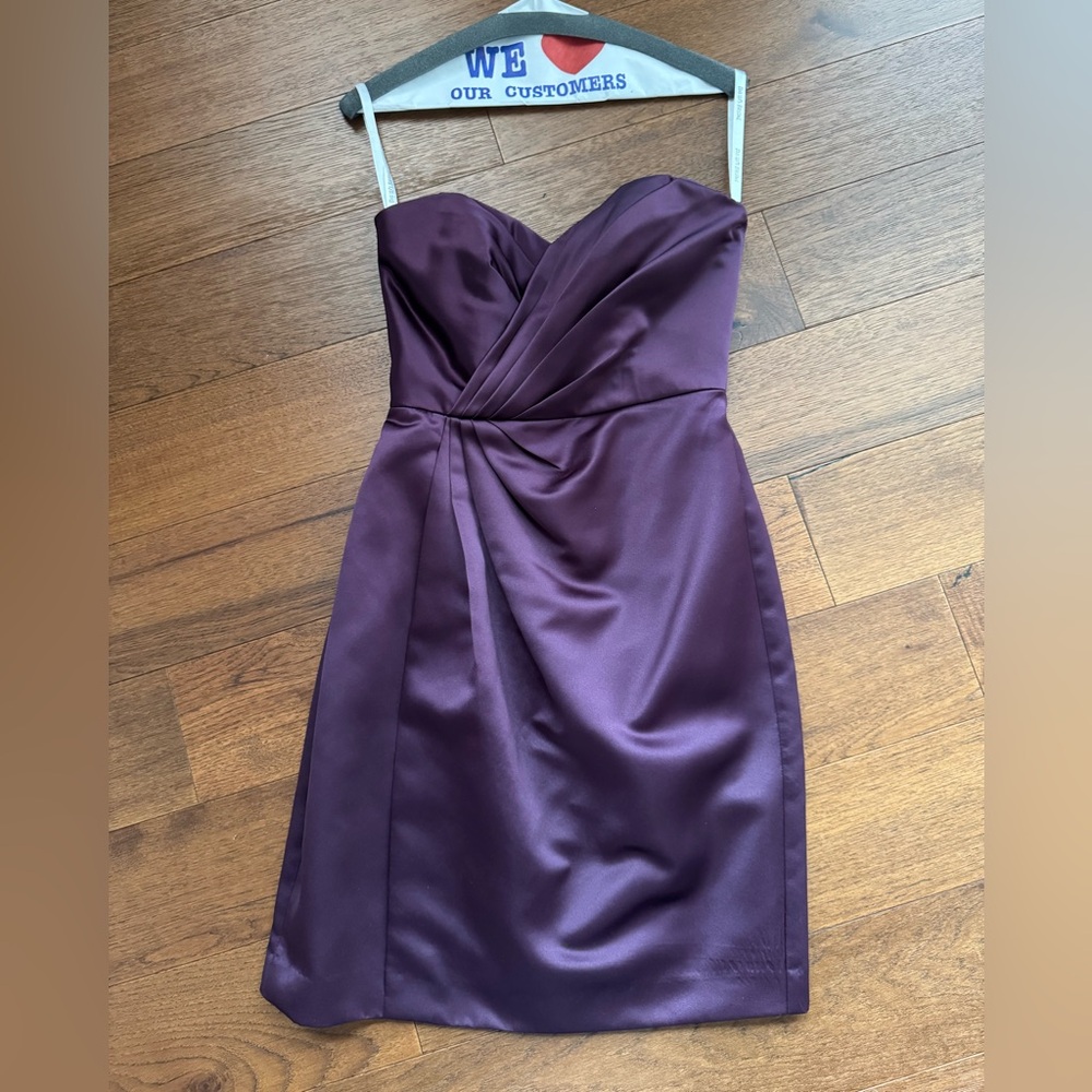 David's Bridal Purple Strapless Dress